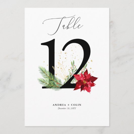 Gold Waterverf Vakantie Botanische Tabel Nummer 12 Programmakaart (Achterkant)