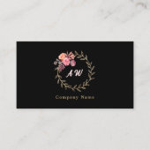 Gold Waterverf Wreath, Floral Visitekaartje (Voorkant)