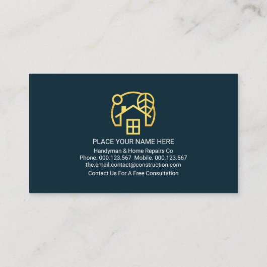 Gold Wave Blauw Grijs Lagen Handyman Visitekaartje (Achterkant)