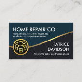 Gold Wave Blauw Grijs Lagen Handyman Visitekaartje (Voorkant)