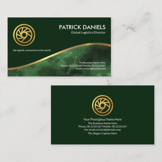 Gold Wave Emerald Green Layers CEO Foundation Visitekaartje (Voorkant / Achterkant)