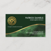 Gold Wave Emerald Green Layers CEO Foundation Visitekaartje (Voorkant)