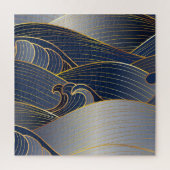 Gold Wave Lines, Abstract . Legpuzzel (Verticaal)