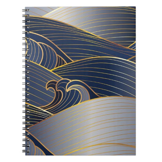 Gold Wave Lines, Abstract . Notitieboek (Voorkant)