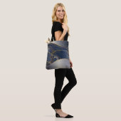 Gold Wave Lines, Abstract . Tote Bag (Op model)