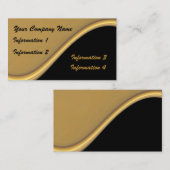 Gold Wave on Black Visitekaartjes (Voorkant / Achterkant)