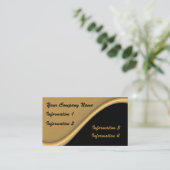 Gold Wave on Black Visitekaartjes (Staand voorkant)