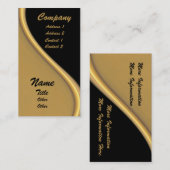 Gold Wave on Black Visitekaartjes (Voorkant / Achterkant)