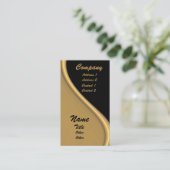 Gold Wave on Black Visitekaartjes (Staand voorkant)