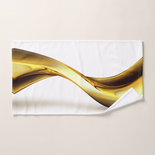 Gold Wave on White Bad Handdoek (Handdoek)