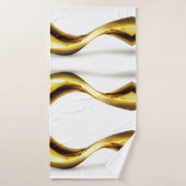 Gold Wave on White Badhanddoek (Badhanddoek)