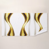 Gold Wave on White  Badhanddoek (Badhanddoek)