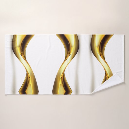 Gold Wave on White Badhanddoek (Badhanddoek)