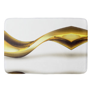 Gold Wave on White  Badmat
