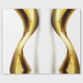 Gold Wave on White  Cadeaupapier (Vlak)