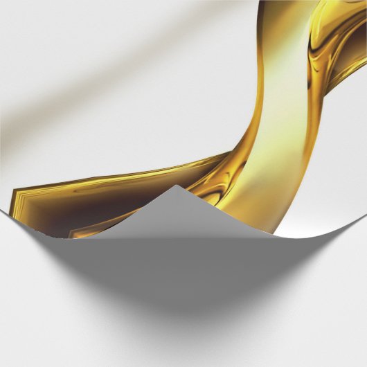 Gold Wave on White  Cadeaupapier (Hoek)