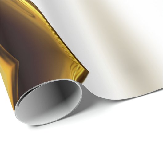 Gold Wave on White  Cadeaupapier (Rol Hoek)