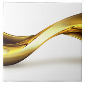 Gold Wave on White Tegeltje (Voorkant)