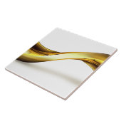 Gold Wave on White  Tegeltje (Zijkant)
