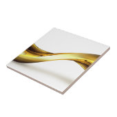 Gold Wave on White Tegeltje (Zijkant)