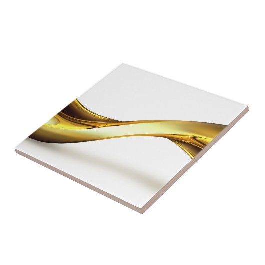 Gold Wave on White Tegeltje (Zijkant)