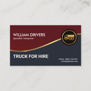 Gold Wave Professional Red Grey Truck-driver Visitekaartje