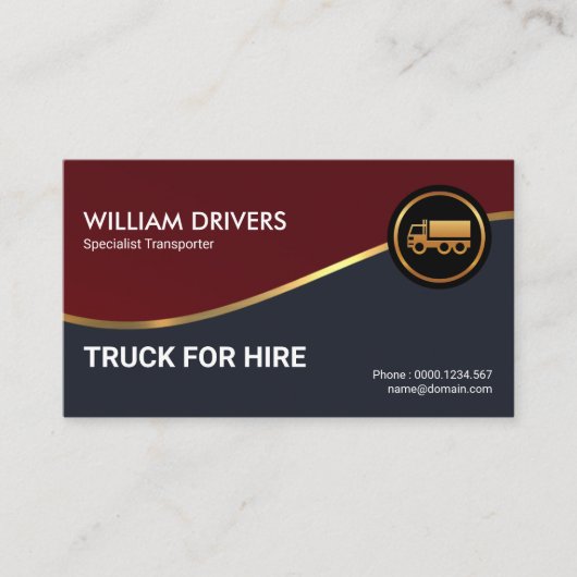 Gold Wave Professional Red Grey Truck-driver Visitekaartje (Voorkant)