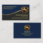 Gold Wave Stylish Blue Grey Lagen Plumber Visitekaartje (Voorkant / Achterkant)