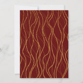 Gold Waves Handschrift Bourgogne Rood Vrijgezellen Kaart (Achterkant)