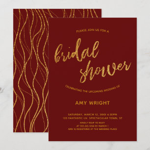 Gold Waves Handschrift Bourgogne Rood Vrijgezellen Kaart