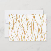 Gold Waves Handschrift Witte Diner Opties RSVP Kaartje (Achterkant)