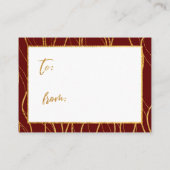 Gold Waves & Handwriting Bourgondië Display Douche Informatiekaartje (Achterkant)