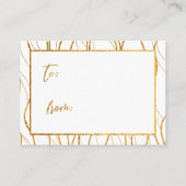 Gold Waves & Handwriting White Display Shower Informatiekaartje (Achterkant)