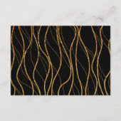 Gold Waves & Handwriting Zwart Trouwdetails Informatiekaartje (Achterkant)
