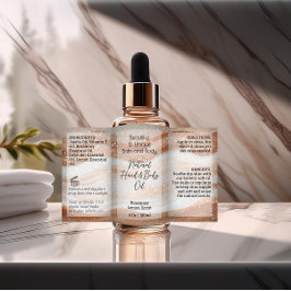 Gold Waves Product Label 4oz Oliedruppelaar of Fle