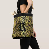 Gold Wavy Fibre Design over elke kleur met monogra Tote Bag (Dichtbij)