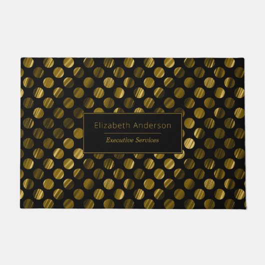 Gold Wavy Polka Dots Deurmat (Voorkant)
