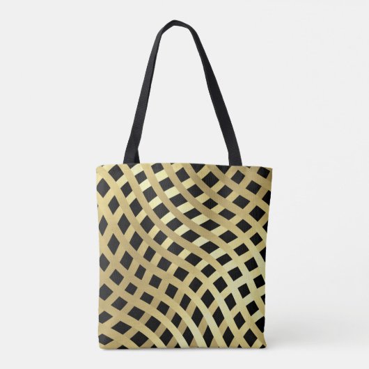 Gold Wavy Weave Patroon op elke kleur Tote Bag (Achterkant)