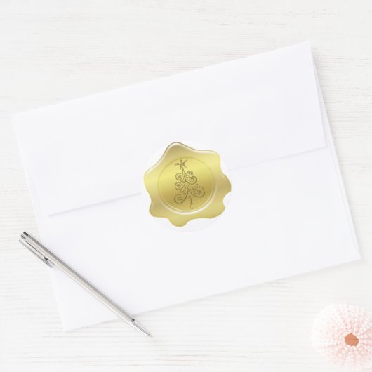 Gold Wax Christmas Seal Stickers (Envelop)