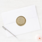 Gold Wax Seal Monogram Initialen Trouwstickers Ronde Sticker (Envelop)
