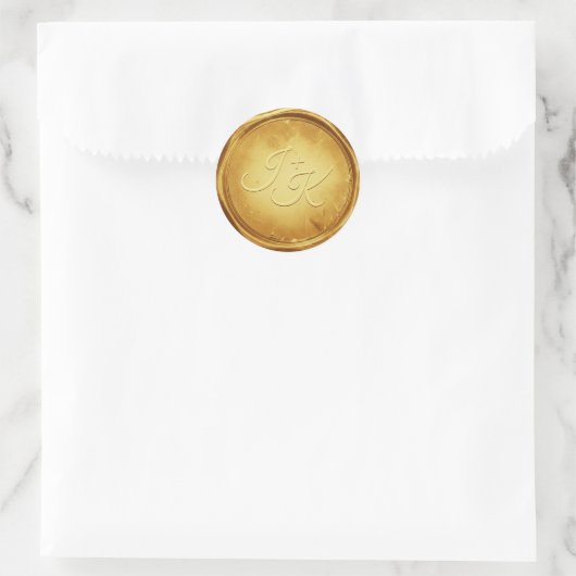 Gold Wax Seal Stickers Initials Wedding Envelope (Tas)