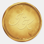 Gold Wax Seal Stickers Initials Wedding Envelope (Voorkant)