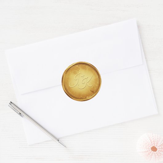 Gold Wax Seal Stickers Initials Wedding Envelope (Envelop)