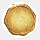 Gold Wax Seal Stickers Initials Wedding Envelope (Voorkant)