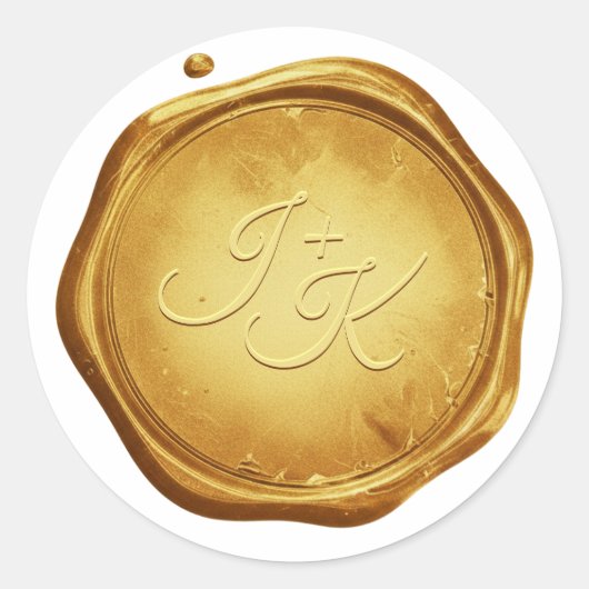 Gold Wax Seal Stickers Initials Wedding Envelope (Voorkant)