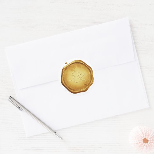 Gold Wax Seal Stickers Initials Wedding Envelope (Envelop)