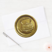 Gold Wax Teapot Seal Ronde Sticker (Envelop)