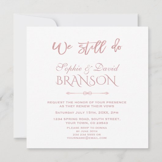 Gold We vernieuwen nog steeds de foto van Vows Col Kaart (Achterkant)