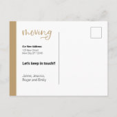 Gold We verplaatsen Dachshund Dog in Box Briefkaar Briefkaart (Achterkant)