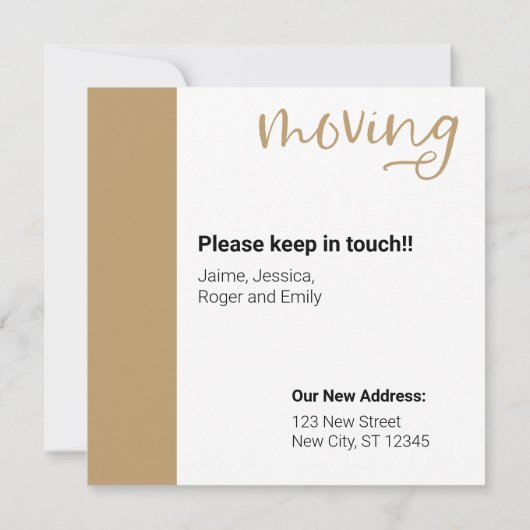 Gold We verplaatsen Dachshund Dog in Box Kaart (Achterkant)